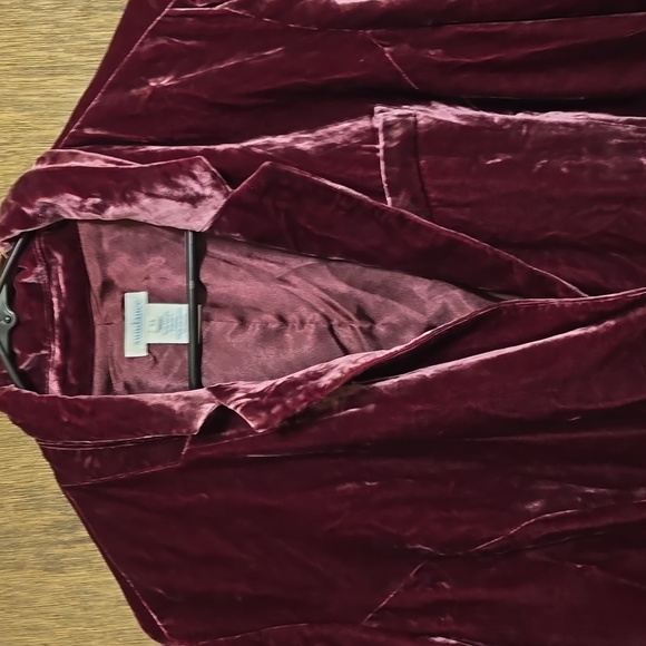 Sundance Velvet Blazer in Rich Burgundy - Picture 3 of 5